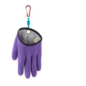 Fishing Gloves Anti-Slip Protect Hand From Puncture Scrapes Fisherman Professional Catch Fish Latex Hunting Gloves Left Right (Option: Purple Left-Hook)