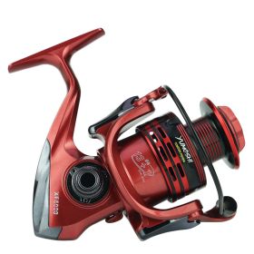 Xf1000-7000 Fishing Wheel Fishing Wheel Fishing Reel Reel For Telescopic Fishing Rod Metal Rocker Arm Gapless Fishing Gear Factory (Option: Red-XF5000)